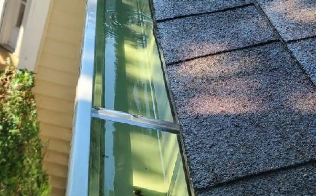 Photo of a gutter after cleaning