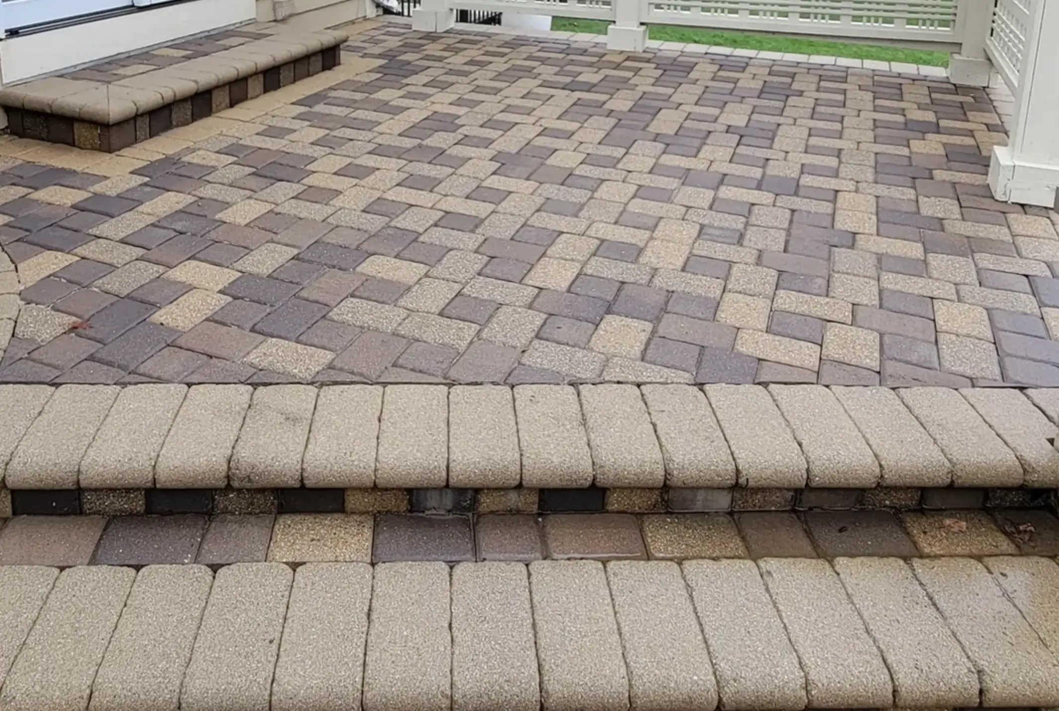 Paver pressure washing before and after