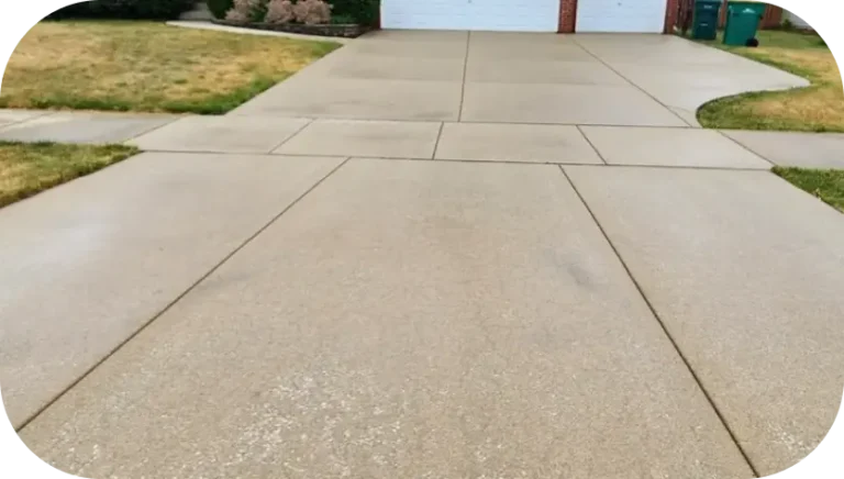 Photo of a driveway after pressure washing
